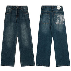 Derschutze Line‑Art Baggy Jeans