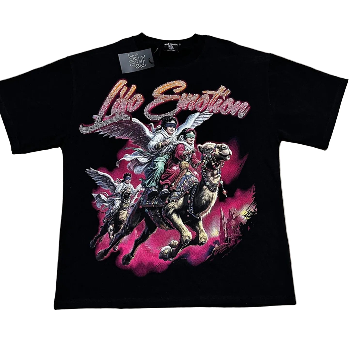 Mixed Emotion Vintage Angel Rider T‑Shirt