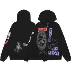 Travis Scott Collage‑Print Zip‑Up Hoodie
