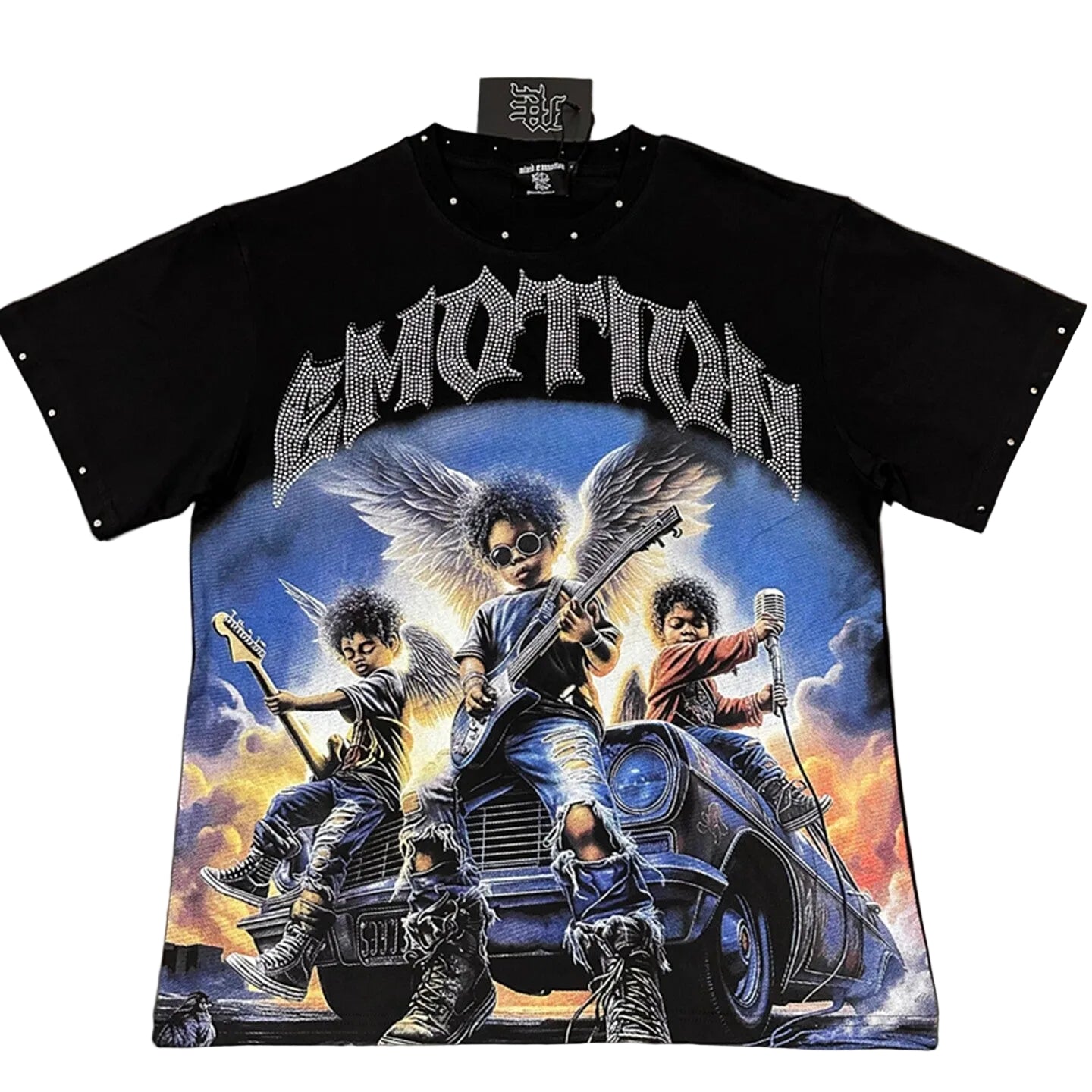 Mixed Emotion Rock‑Band Angel Graphic Tee