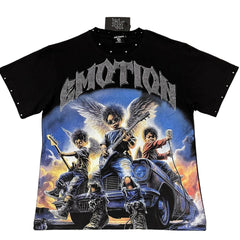 Mixed Emotion Rock‑Band Angel Graphic Tee