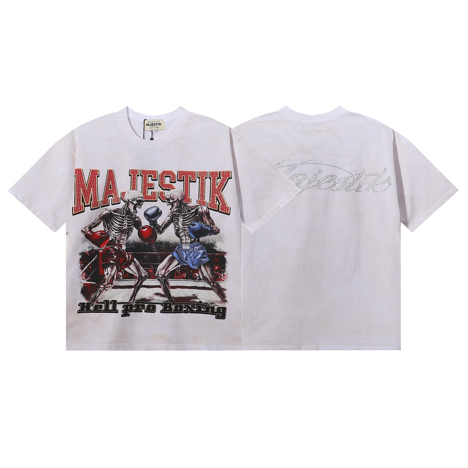 MAJESTIK Skeleton Boxing Graphic Tee