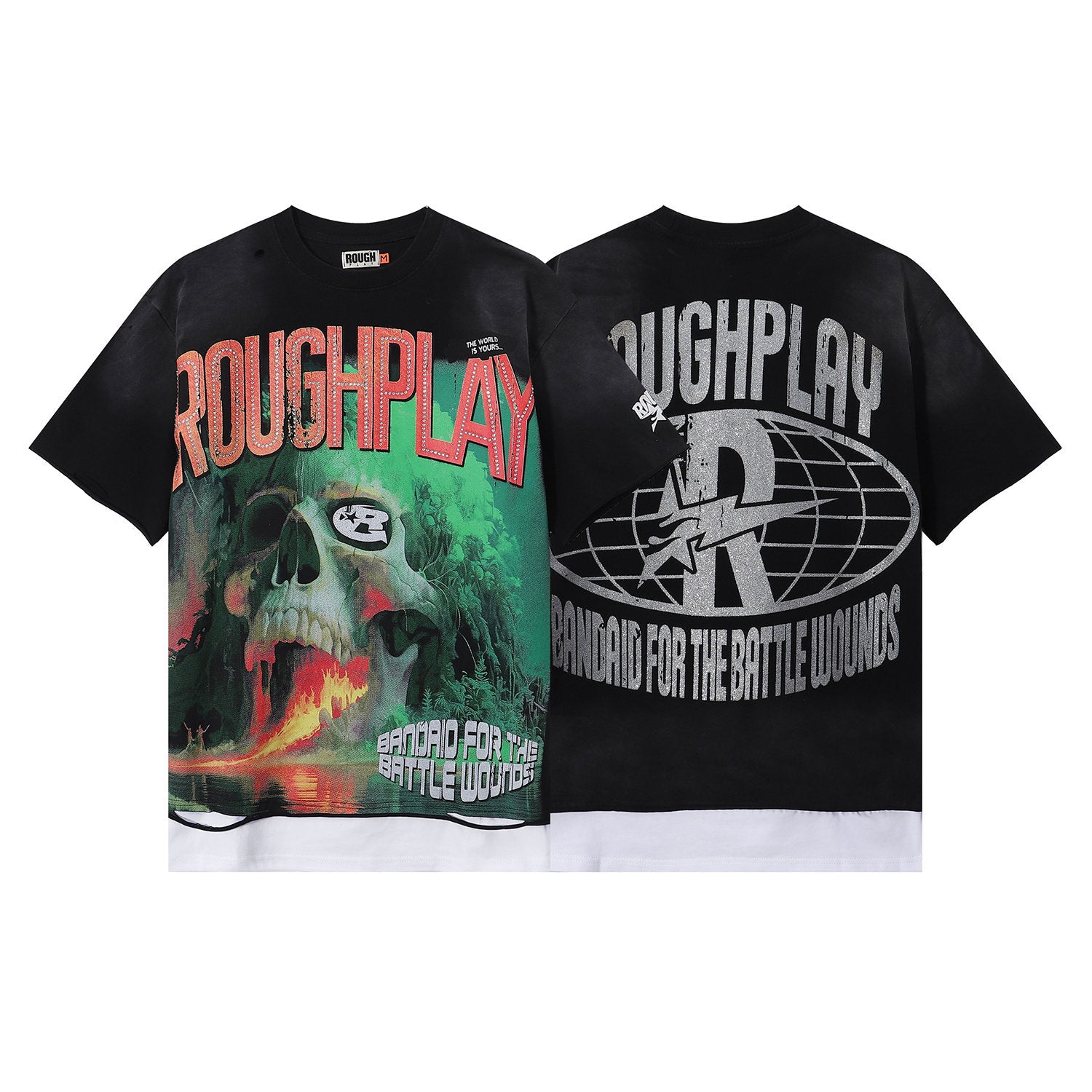 Rough Play Jungle Skull Print T‑Shirt