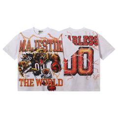 MAJESTIK Bear Football Graphic Tee