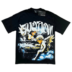 Mixed Emotion Vintage Cherub Print T‑Shirt