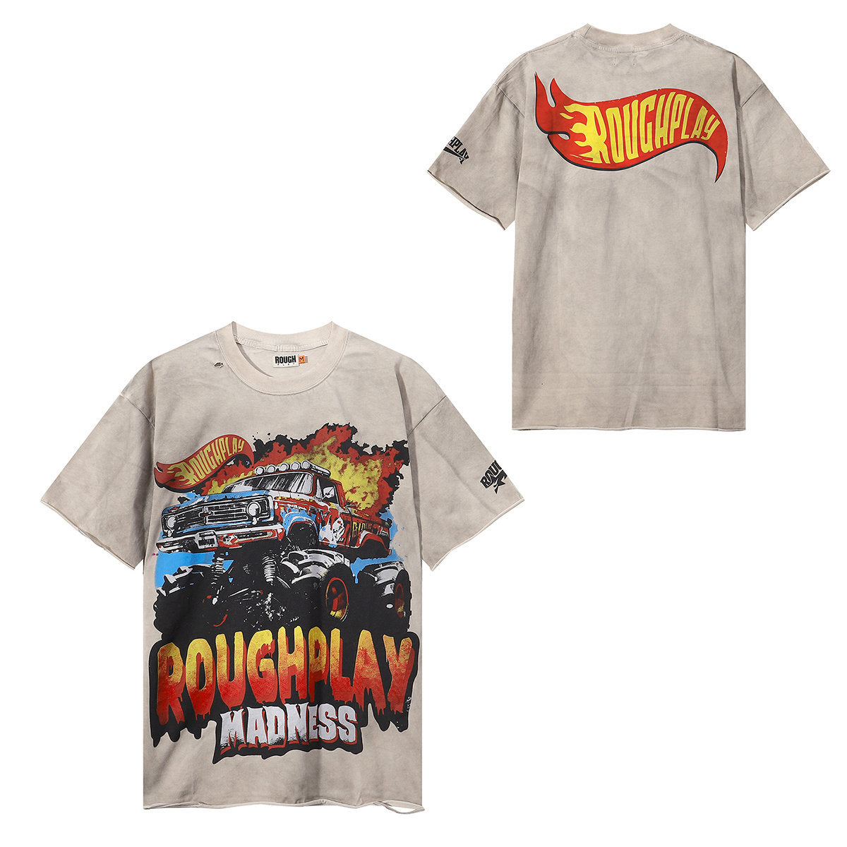 Rough Play Flame Truck‑Print T‑Shirt
