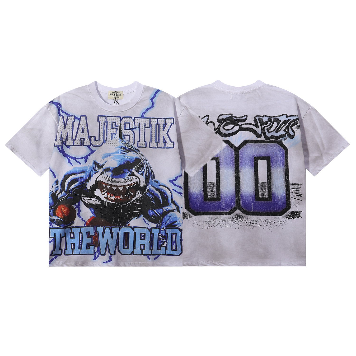 MAJESTIK Shark Basketball Graphic Tee