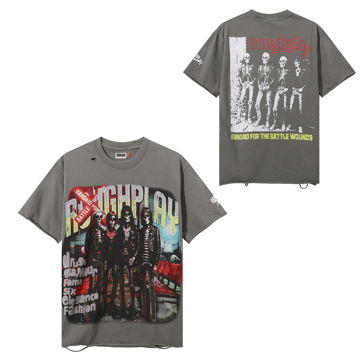 Rough Play Skeleton Band Print T‑Shirt