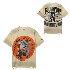 Rough Play Circular‑Skull Graphic Tee