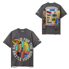 Rough Play Retro Cartoon Print T‑Shirt