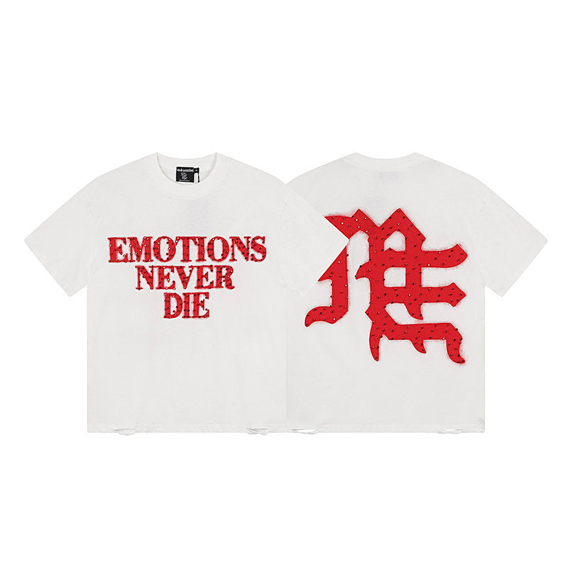 MIXED EMOTION Gothic Letter T‑Shirt