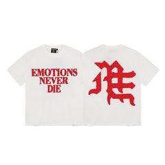 MIXED EMOTION Gothic Letter T‑Shirt