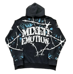 MIXED EMOTION Gas‑Mask Graphic Zip‑Up Hoodie